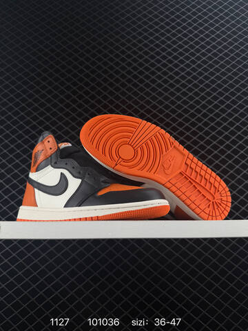 Jordan Air Jordan 1 High OG Shattered Backboard Black White Orange Sail EU 36-47 Basketball Shoe - Unisex (BS-80172)