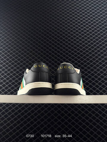 Gucci Distressed Screener 546163 A39 G O9085 Black White Green Red Cream 35-44 Sneaker Casual Sneakers - Unisex (BS-85513)