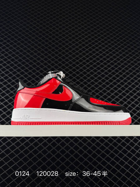 Nike Air Force 1 07 Low black red patent with white midsole EU 36-45 5 lifestyle