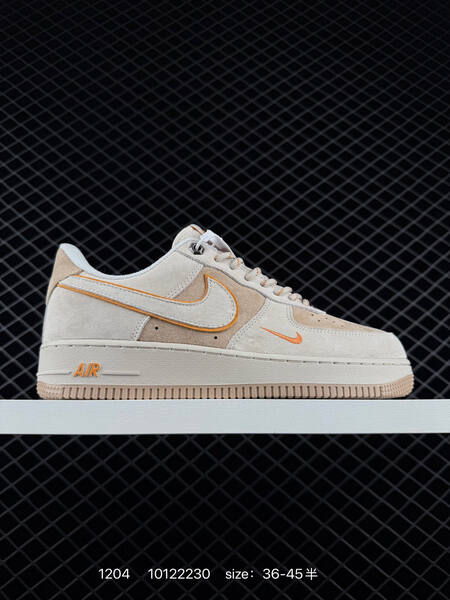Nike Air Force 1 07 beige cream with orange accents EU 36-45 5 lifestyle