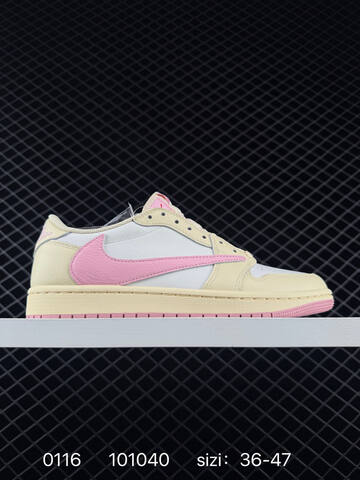 Jordan Travis Scott x Air Jordan 1 Low Cream White Pink EU 36-47 Sneaker - Unisex (BS-79823)