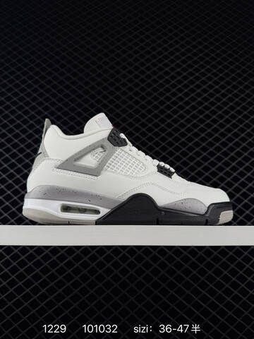 Jordan Air Jordan 4 Retro White Grey Black EU 36-47 Basketball Shoe - Unisex (BS-79951)