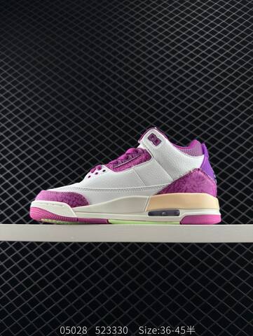 Jordan Air Jordan 3 Retro White Purple Beige EU 36-45 Basketball Shoe - Unisex (BS-81291)