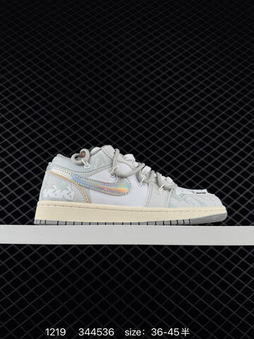 Jordan Air Jordan 1 Low White Light Gray Black Blue EU 36-45 Sneaker - Unisex (BS-80027)