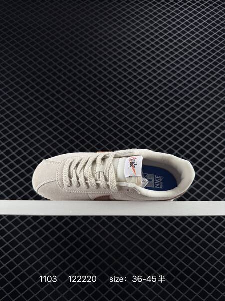 Nike Classic Cortez beige taupe with brown swoosh and white sole EU 36-45 lifestyle
