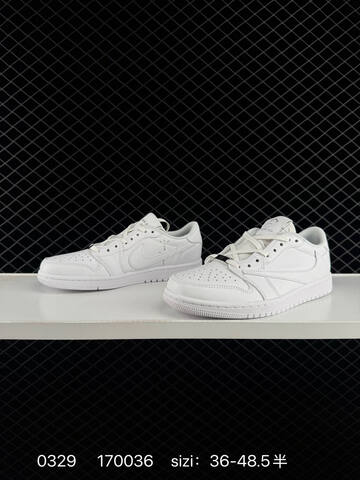Jordan Travis Scott x Air Jordan 1 Low Triple White EU 36-48 5 Sneaker - Unisex (BS-79584)