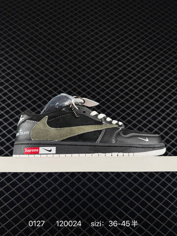 Jordan Air Jordan 1 Low Travis Scott DIY Black Olive White EU 36-45 Sneaker - Unisex (BS-79754)
