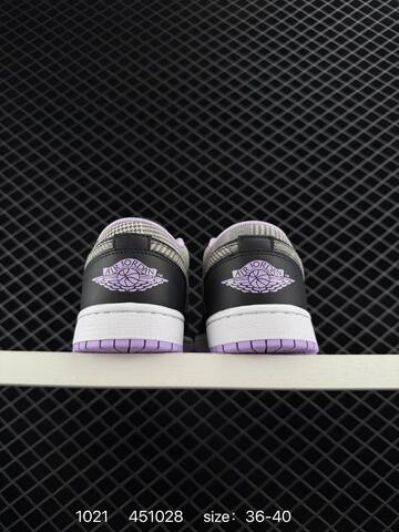 Jordan Air Jordan 1 Low Black White Light Purple Grey EU 36-40 Basketball Shoe - Unisex (BS-80464)