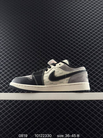 Jordan Air Jordan 1 Low Light Beige Dark Grey Red EU 36-45 Sneaker - Unisex (BS-80881)