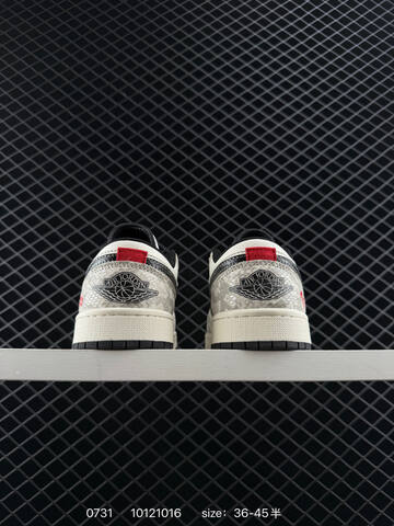 Jordan Air Jordan 1 Low Sail Grey Black Red EU 36-45 Skate Shoe - Unisex (BS-80990)