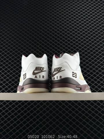 Jordan Air Jordan 5 Retro High White Burgundy Black Cream EU 40-48 Basketball Shoe - Men's (BS-81333)