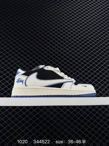 Jordan Air Jordan 1 Low Travis Scott DIY Custom Off White Grey EU 36-46 Sneaker - Unisex (BS-80474)