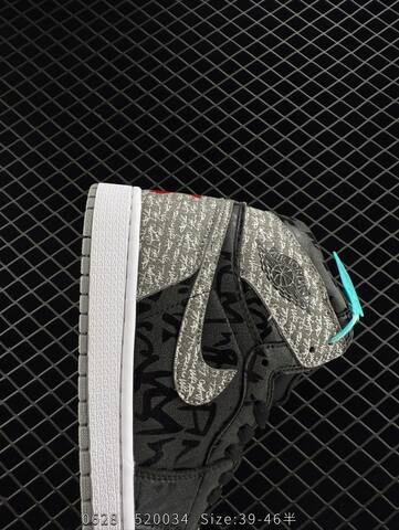 Jordan Air Jordan 1 High OG Rebellionaire Black Grey White EU 39-46 Basketball Shoe - Unisex (BS-81136)