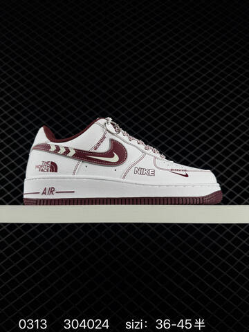 Nike Air Force 1 07 White Burgundy EU 36-45 Lifestyle - Unisex (BS-72664)