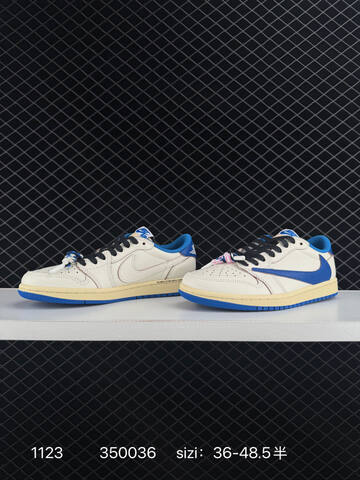 Jordan Travis Scott x Air Jordan 1 Low Sail Blue Cream Black EU 36-48 5 Sneaker - Unisex (BS-80210)