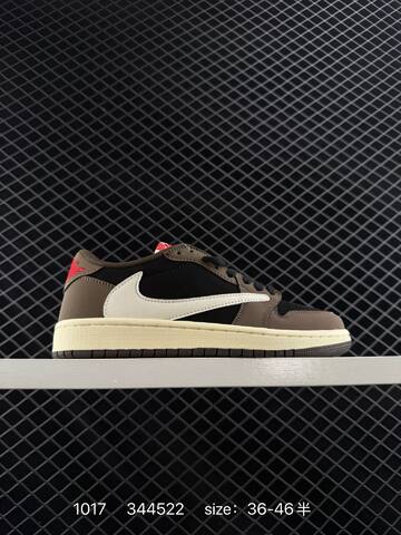 Jordan Air Jordan 1 Low Travis Scott Reverse Mocha DZ4137-106 White Black Olive Cream Red EU 36-46 Sneaker - Unisex (BS-80495)