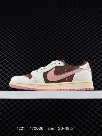 Jordan Travis Scott x Air Jordan 1 Low Sail Dark Brown Pink Cream EU 36-48 5 Skate Shoe - Unisex (BS-80017)