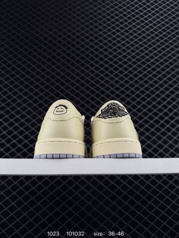 Jordan Air Jordan 1 Low Travis Scott DM7866-061 Pale Yellow Light Grey White EU 36-46 Sneaker - Unisex (BS-80451)
