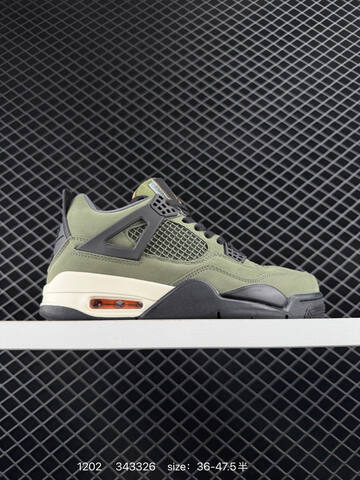 Jordan Air Jordan 4 Retro Olive Green Black Cream Orange EU 36-47 5 Basketball Shoe - Unisex (BS-80128)