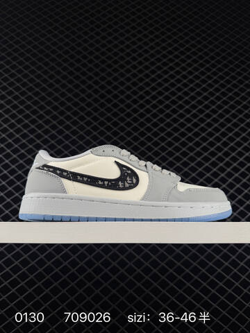 Jordan Air Jordan 1 Low Off White Grey Silver EU 36-46 Sneaker - Unisex (BS-79742)