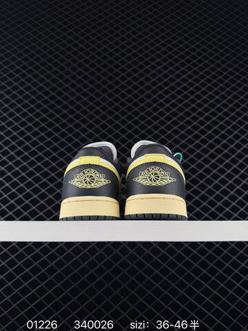 Jordan Air Jordan 1 Low Sail Dark Grey Pale Vanilla Neon Yellow EU 36-46 Basketball Shoe - Unisex (BS-79763)