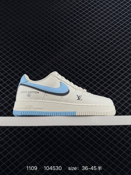 Nike Air Force 1 Low White Light Blue Black EU 36-45 lifestyle