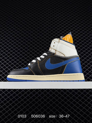 Jordan Air Jordan 1 High Black Blue White Cream EU 36-47 Basketball Shoe - Unisex (BS-79916)