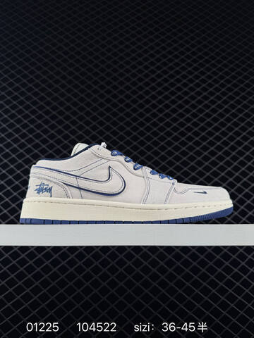 Jordan Air Jordan 1 Low Light Grey Navy Blue Sail EU 36-45 Sneaker - Unisex (BS-79768)