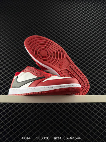 Jordan Air Jordan 1 Low Travis Scott DIY White Red Black EU 36-47 5 Skate Shoe - Unisex (BS-80921)
