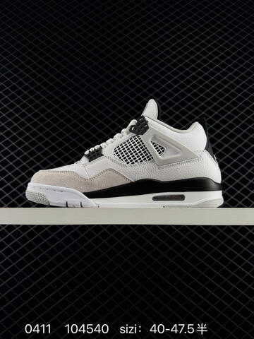 Jordan Air Jordan 4 Retro White Light Grey Black EU 40-47 5 Basketball Shoe - Men's (BS-79513)