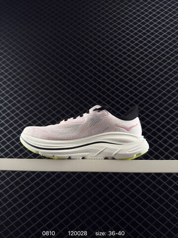 HOKA ONE ONE Clifton 10 Light Pink White Black Yellow EU 36-40 Running Shoe Running Sneakers - Unisex (BS-86501)
