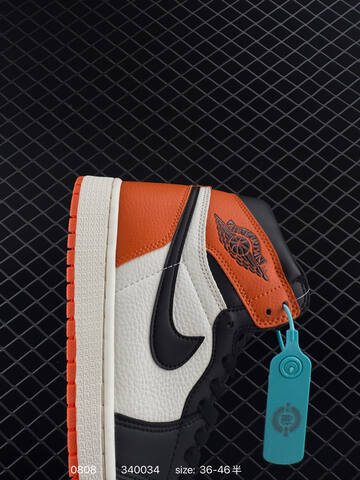 Jordan Air Jordan 1 Retro High OG Black White Orange Sail EU 36-46 Basketball Shoe - Unisex (BS-80954)