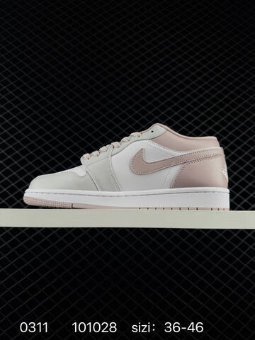 Jordan Air Jordan 1 Low White Light Grey Light Pink EU 36-46 Sneaker - Unisex (BS-79677)