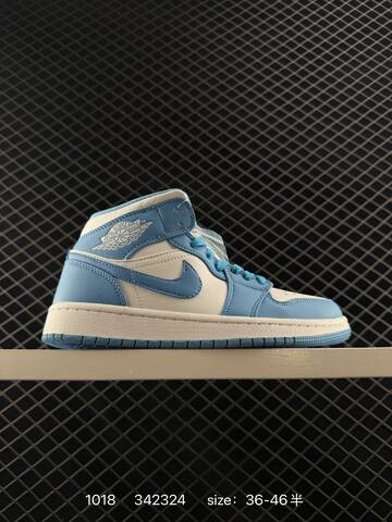 Jordan Air Jordan 1 Mid Black White Light Grey EU 36-46 Basketball Shoe - Unisex (BS-80491)