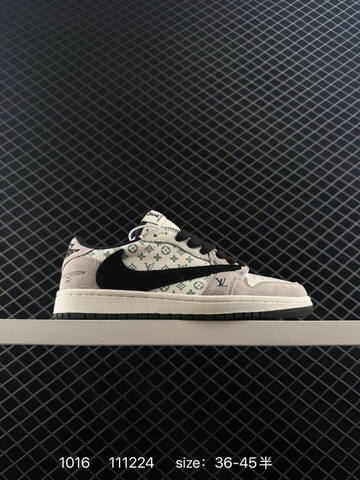 Jordan Air Jordan 1 Low OG SP Travis Scott Fragment Louis Vuitton Grey Beige Navy Red Green EU 36-45 Sneaker - Unisex (BS-80508)