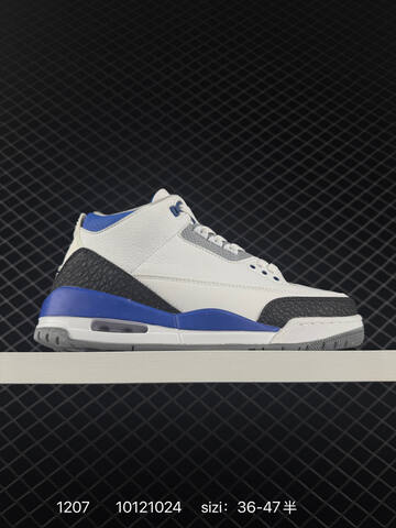 Jordan Air Jordan 3 Retro White Black Blue Purple Grey EU 36-47 Basketball Shoe - Unisex (BS-80096)
