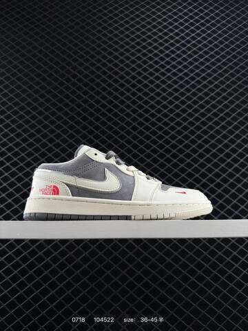 Jordan Air Jordan 1 Low Sail Grey Red EU 36-45 Sneaker - Unisex (BS-81045)