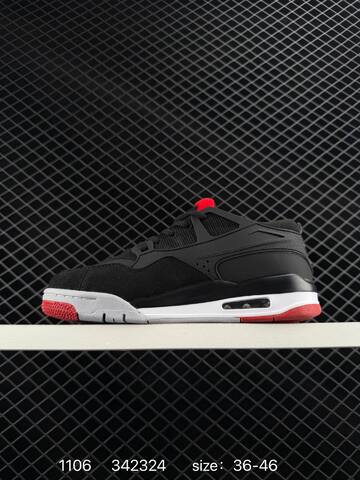 Jordan Air Jordan 4 RM FQ7939 Black White Red EU 36-46 Basketball Shoe - Unisex (BS-80334)