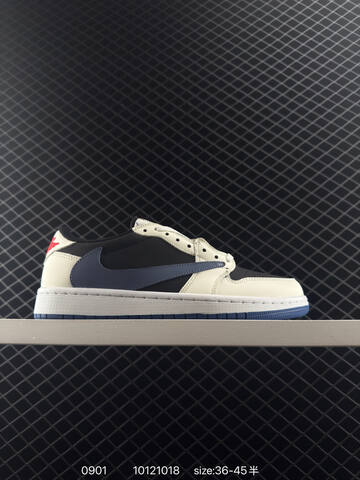 Jordan Air Jordan 1 Low OG SP Travis Scott DM7866-104 Sail Black Navy Blue Red White EU 36-45 Sneaker - Unisex (BS-80792)