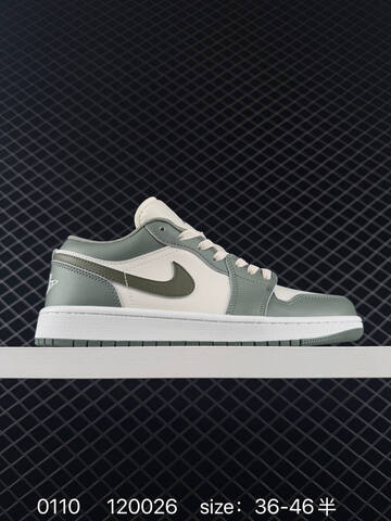 Jordan Air Jordan 1 Low Sail Light Olive Dark Olive White EU 36-46 Sneaker - Unisex (BS-79854)