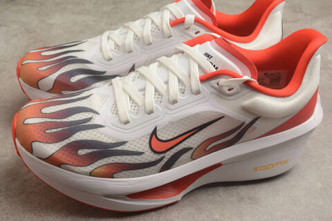 Nike Zoom Fly 6 White Bright Orange Black 260 JP EU 41 Running Shoe - Men's (BS-59843)