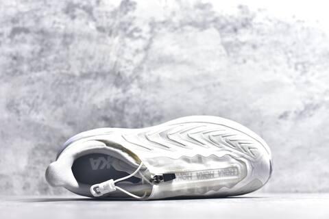HOKA ONE ONE Project Clifton White Silver Light Grey Running Shoe Running Sneakers (BS-59539)