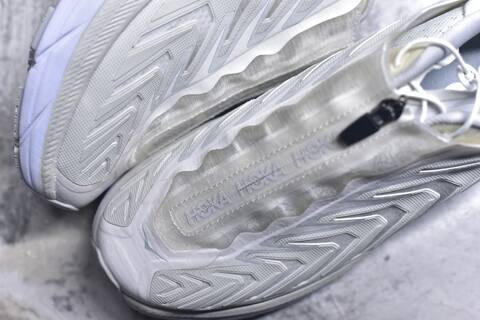 HOKA ONE ONE Project Clifton White Silver Light Grey Running Shoe Running Sneakers (BS-59539)