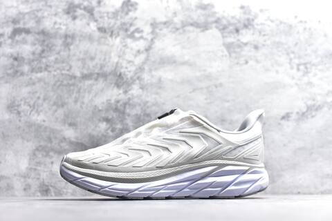 HOKA ONE ONE Project Clifton White Silver Light Grey Running Shoe Running Sneakers (BS-59539)