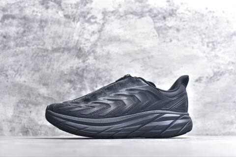 HOKA ONE ONE Project Clifton Black Dark Grey Silver Running Shoe Running Sneakers (BS-59541)