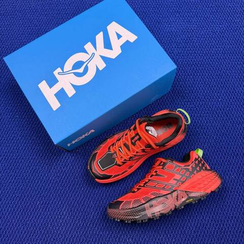 HOKA Speedgoat 2 Red Black Neon Green Trail Shoe Trail Running Sneakers (BS-86812)
