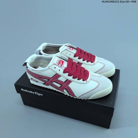 Onitsuka Tiger Mexico 66 Cream White Burgundy Red EU 36-45 Sneaker Casual Sneakers - Unisex (BS-69025)