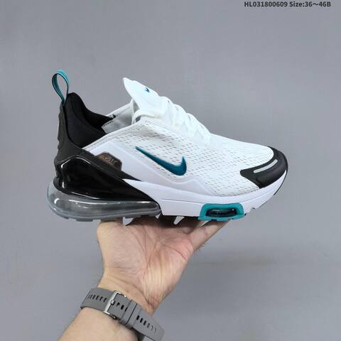 Nike Air Max 270 Flyknit White Black Teal Grey EU 36-46 Running Shoe - Unisex (BS-59944)
