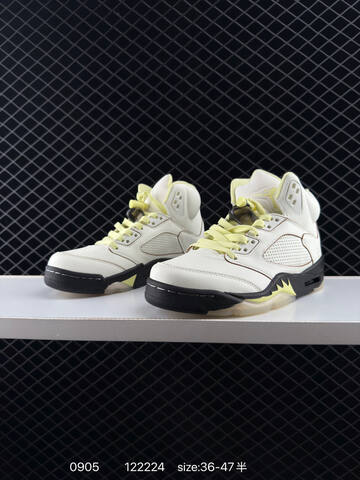 Jordan Air Jordan 5 IM7592 Off White Pale Yellow Black Translucent EU 36-47 Basketball Shoe - Unisex (BS-80767)