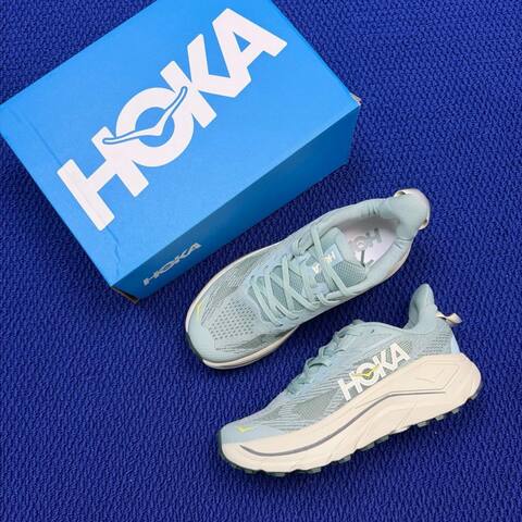 HOKA Challenger 8 Light Mint Cream White Yellow Trail Shoe Trail Running Sneakers (BS-86845)